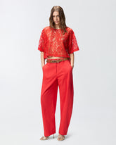 T-shirt cropped en dentelle - | Pinko