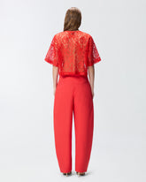 T-shirt cropped en dentelle - | Pinko