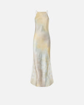 Satin dress with shaded color and lace insert - | Pinko