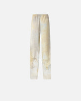 Garment-dyed satin trousers with lace details - | Pinko