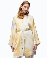 Kimono in satin dal colore sfumato con cintura - | Pinko