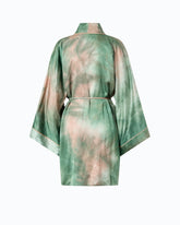 Gradient satin kimono with belt - | Pinko