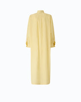 Long striped chemisier dress with floral embroidery - | Pinko