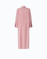 Long striped chemisier dress with floral embroidery - | Pinko