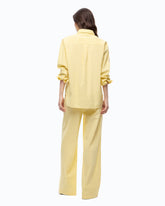 Camicia in tessuto a righe con ricami floreali - | Pinko