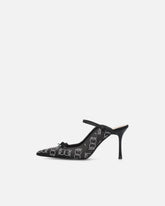 Ciabattine con tacco in satin e strass - | Pinko