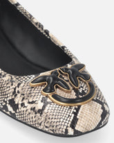 Ballerine con stampa pitone e logo Love Birds - | Pinko