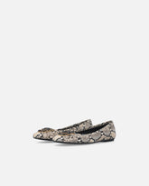 Ballerine con stampa pitone e logo Love Birds - | Pinko