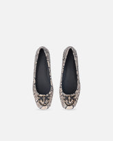 Ballerine con stampa pitone e logo Love Birds - | Pinko