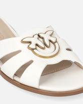Mules en cuir à logo Love Birds - | Pinko