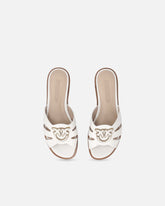 Mules en cuir à logo Love Birds - | Pinko