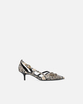 Décolleté con stampa pitone e borchie gioiello - | Pinko