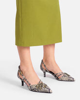 Pumps with python print and jewel studs - | Pinko