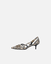 Pumps with python print and jewel studs - | Pinko