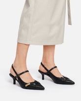 Slingback con cinturini e applicazioni gioiello - | Pinko