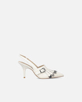 Skórzane buty slingback z rymarskimi detalami - | Pinko