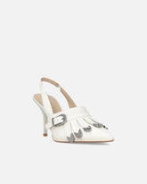 Skórzane buty slingback z rymarskimi detalami - | Pinko