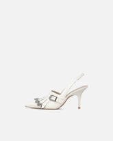 Skórzane buty slingback z rymarskimi detalami - | Pinko