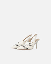 Skórzane buty slingback z rymarskimi detalami - | Pinko