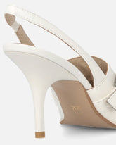 Skórzane buty slingback z rymarskimi detalami - | Pinko