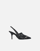 Skórzane buty slingback z rymarskimi detalami - | Pinko
