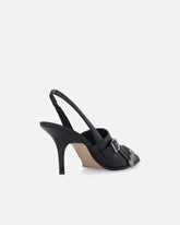Skórzane buty slingback z rymarskimi detalami - | Pinko