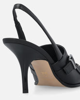 Skórzane buty slingback z rymarskimi detalami - | Pinko