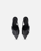 Skórzane buty slingback z rymarskimi detalami - | Pinko