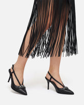 Sling-back pumps in nappa leather with straps and stiletto heel - | Pinko