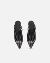 Sling-back pumps in nappa leather with straps and stiletto heel - | Pinko