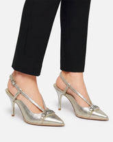Slingback in nappa laminata - | Pinko