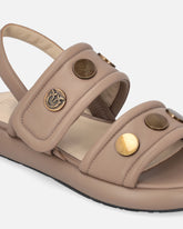 Sandali imbottiti in nappa con dettagli metallici - | Pinko