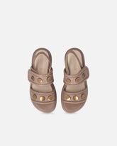 Sandali imbottiti in nappa con dettagli metallici - | Pinko