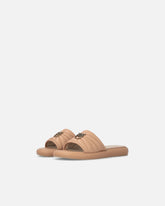 Perforated nappa leather slip-on sandals with Love Birds logo - | Pinko
