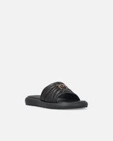 Ciabatte in nappa trapuntata con logo Love Birds - | Pinko