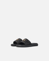 Perforated nappa leather slip-on sandals with Love Birds logo - | Pinko