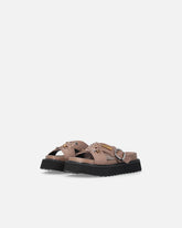 Sandali slide in nappa intrecciata con anelli metallici - | Pinko