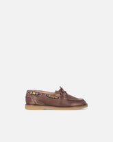 Mocassins en cuir à applications bijou - | Pinko