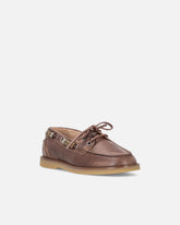 Mocassins en cuir à applications bijou - | Pinko