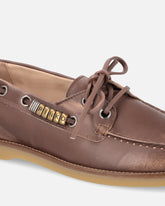 Mocassins en cuir à applications bijou - | Pinko