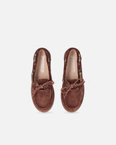 Mocassins en daim avec applications bijou - | Pinko