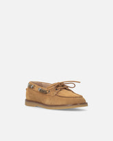 Mocassins en daim avec applications bijou - | Pinko