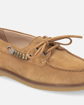 Mocassins en daim avec applications bijou - | Pinko