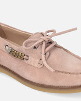 Mocassins en daim avec applications bijou - | Pinko