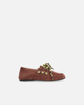 Mocassini in suede con lacci multicolor - | Pinko