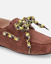 Mocassini in suede con lacci multicolor - | Pinko