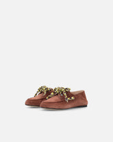 Mocassini in suede con lacci multicolor - | Pinko