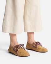 Mocassins en daim à lacets multicolores - | Pinko