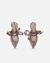 Slingback ballerinas with ties - | Pinko