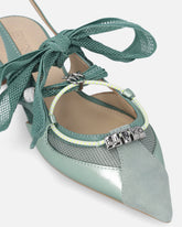 Slingback ballerinas with ties - | Pinko